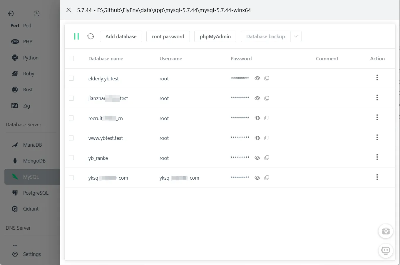 Database Management Interface