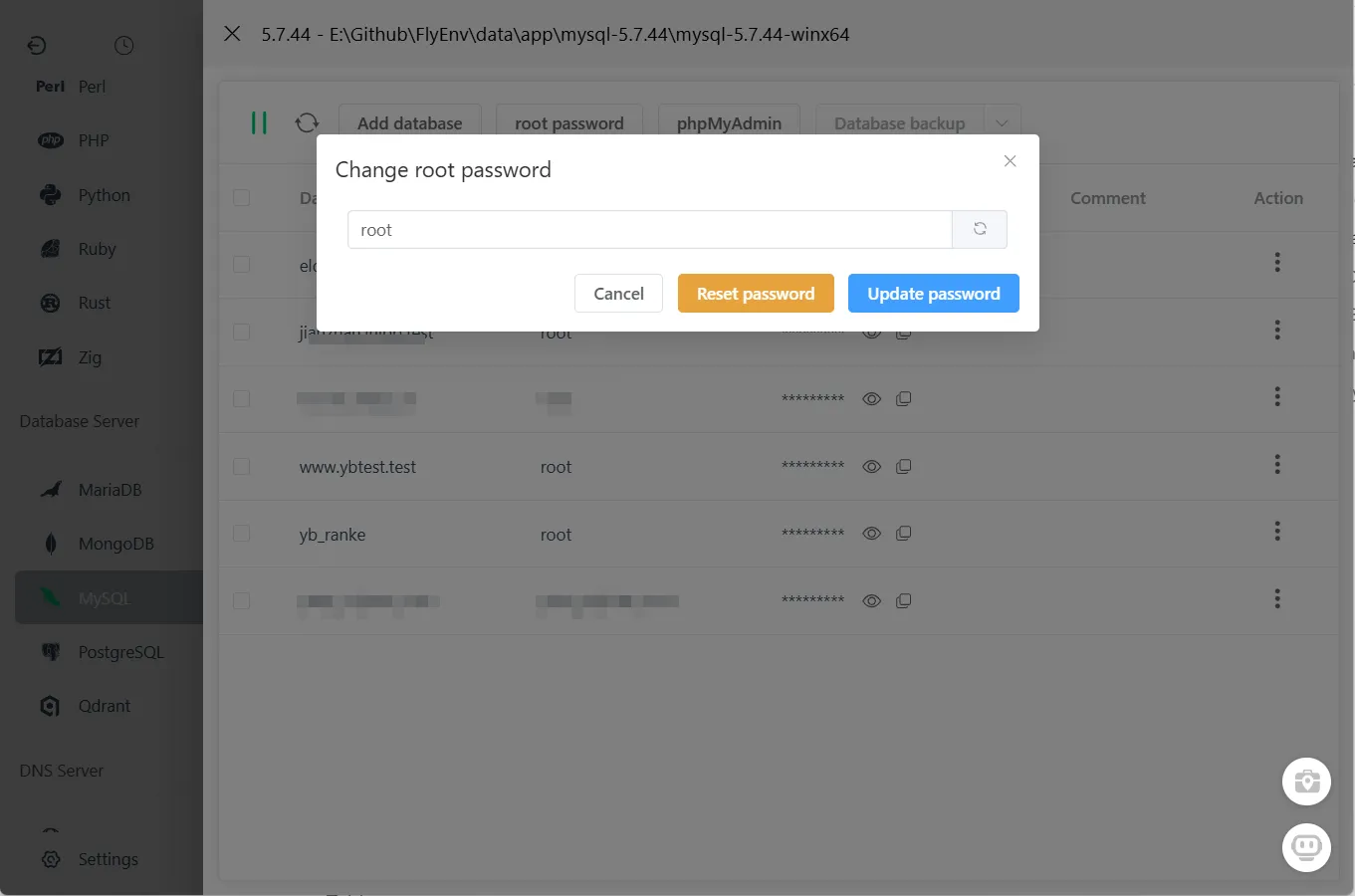 Reset Root Password