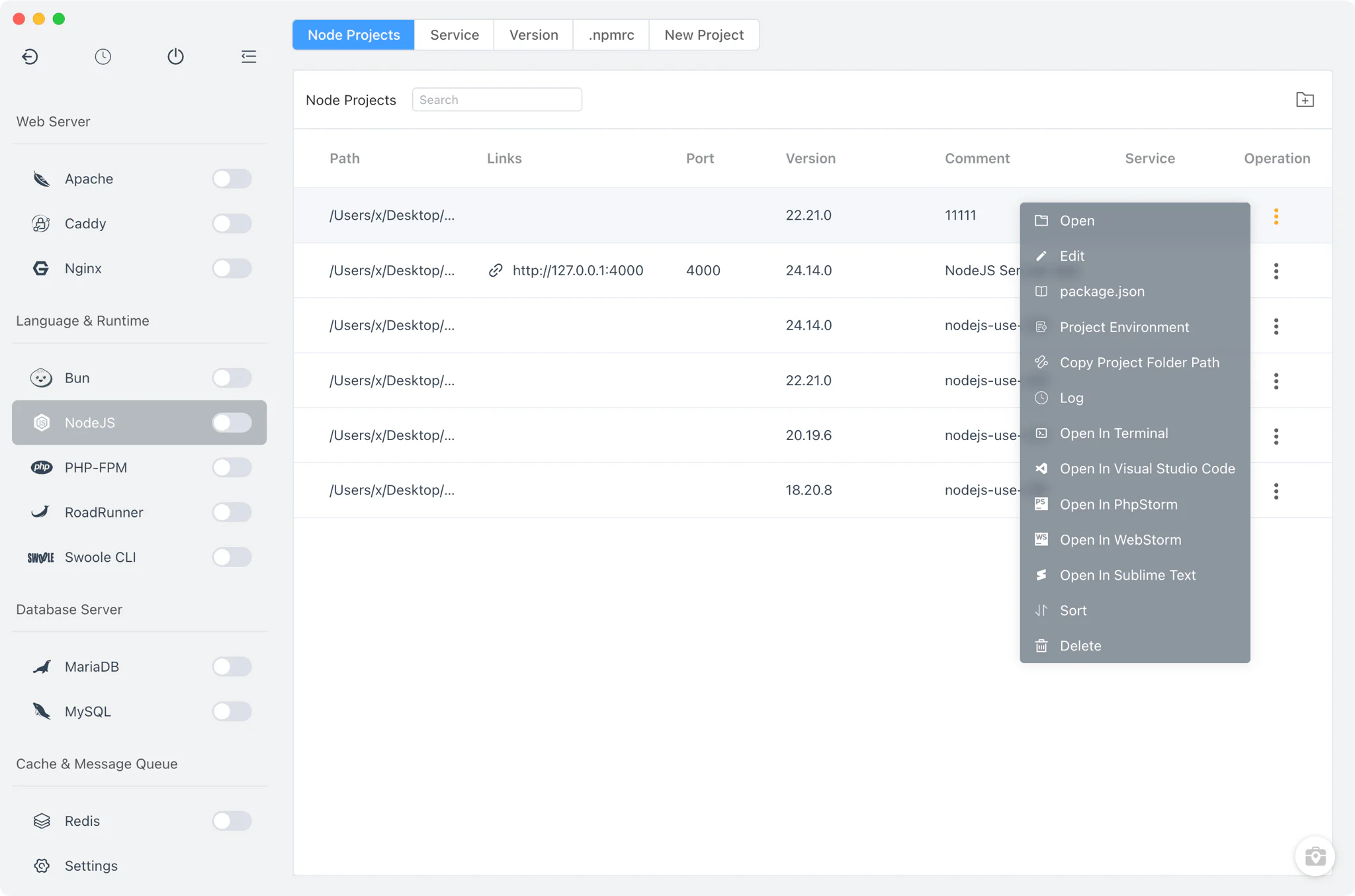 Open in Terminal by FlyEnv