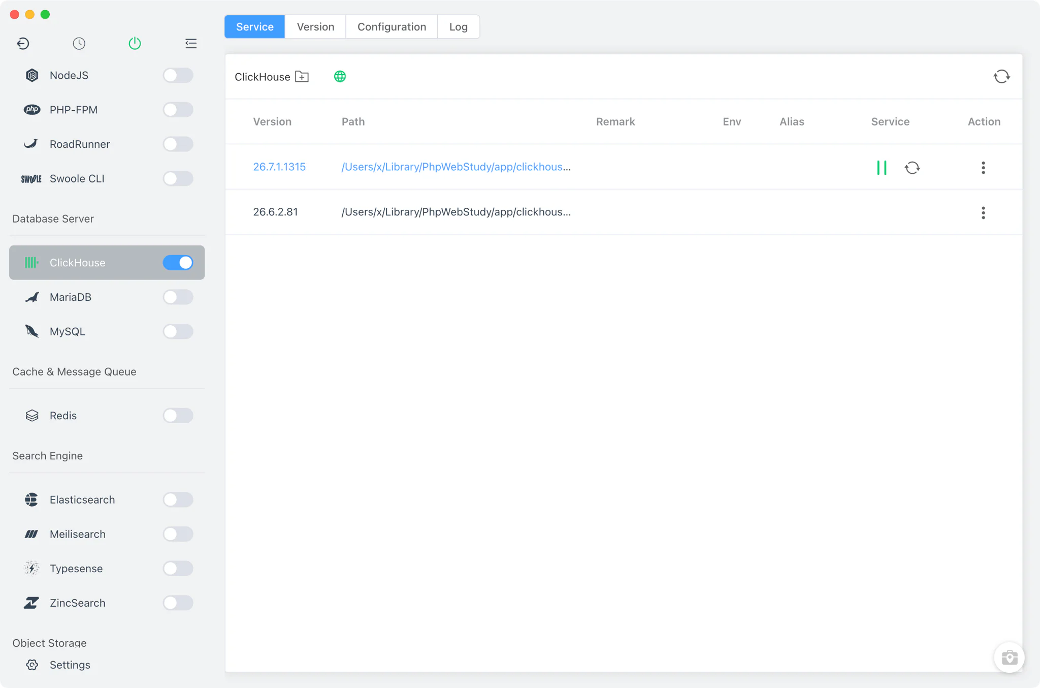 FlyEnv ClickHouse module overview