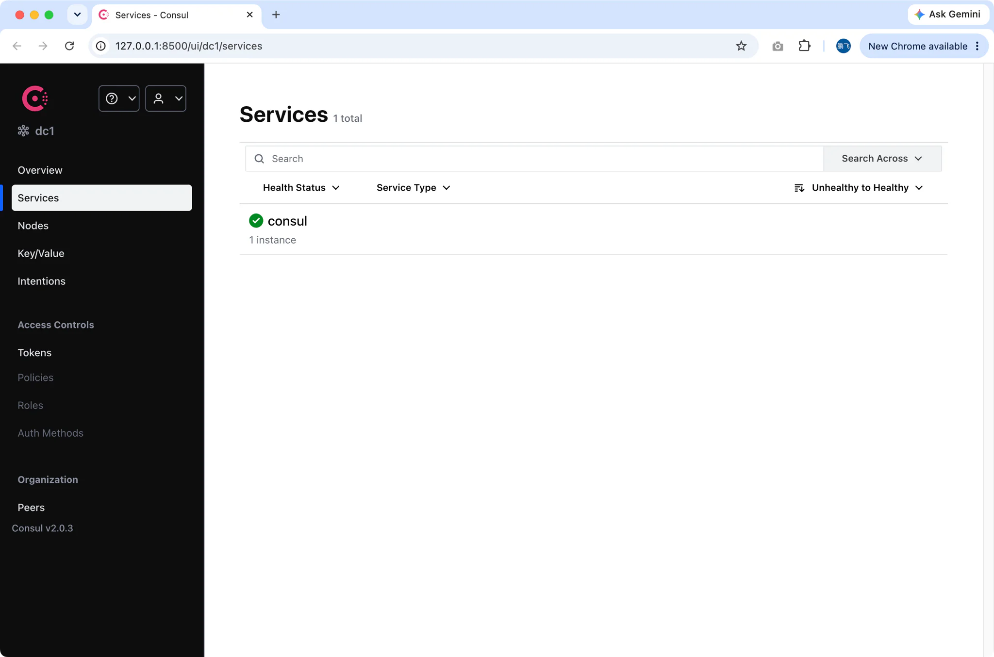 Consul built-in web UI opened from FlyEnv