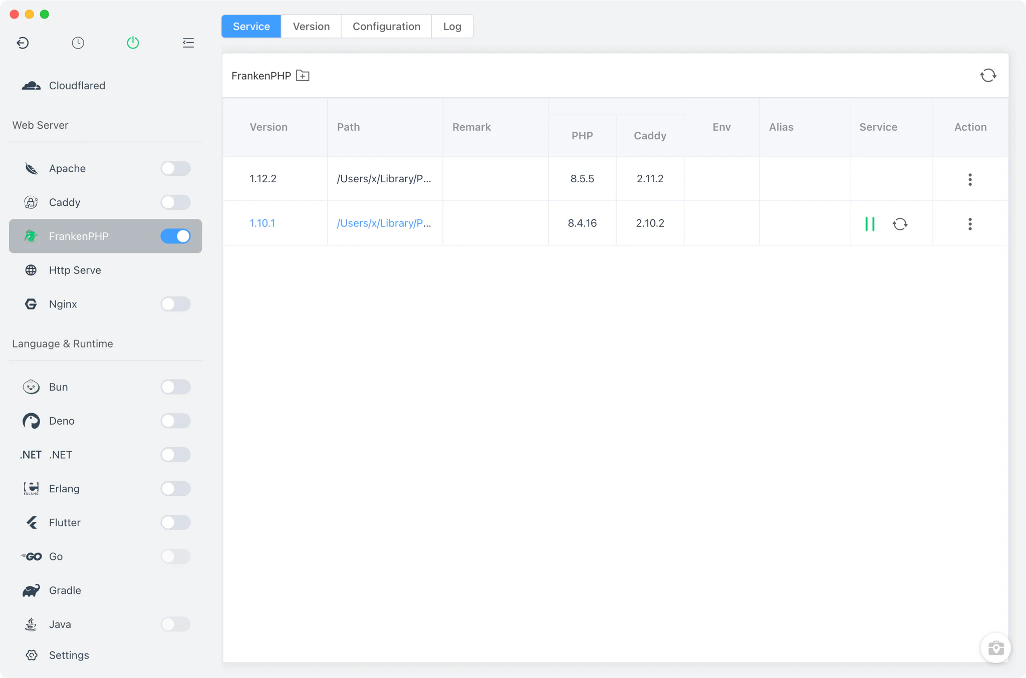 FrankenPHP module overview in FlyEnv