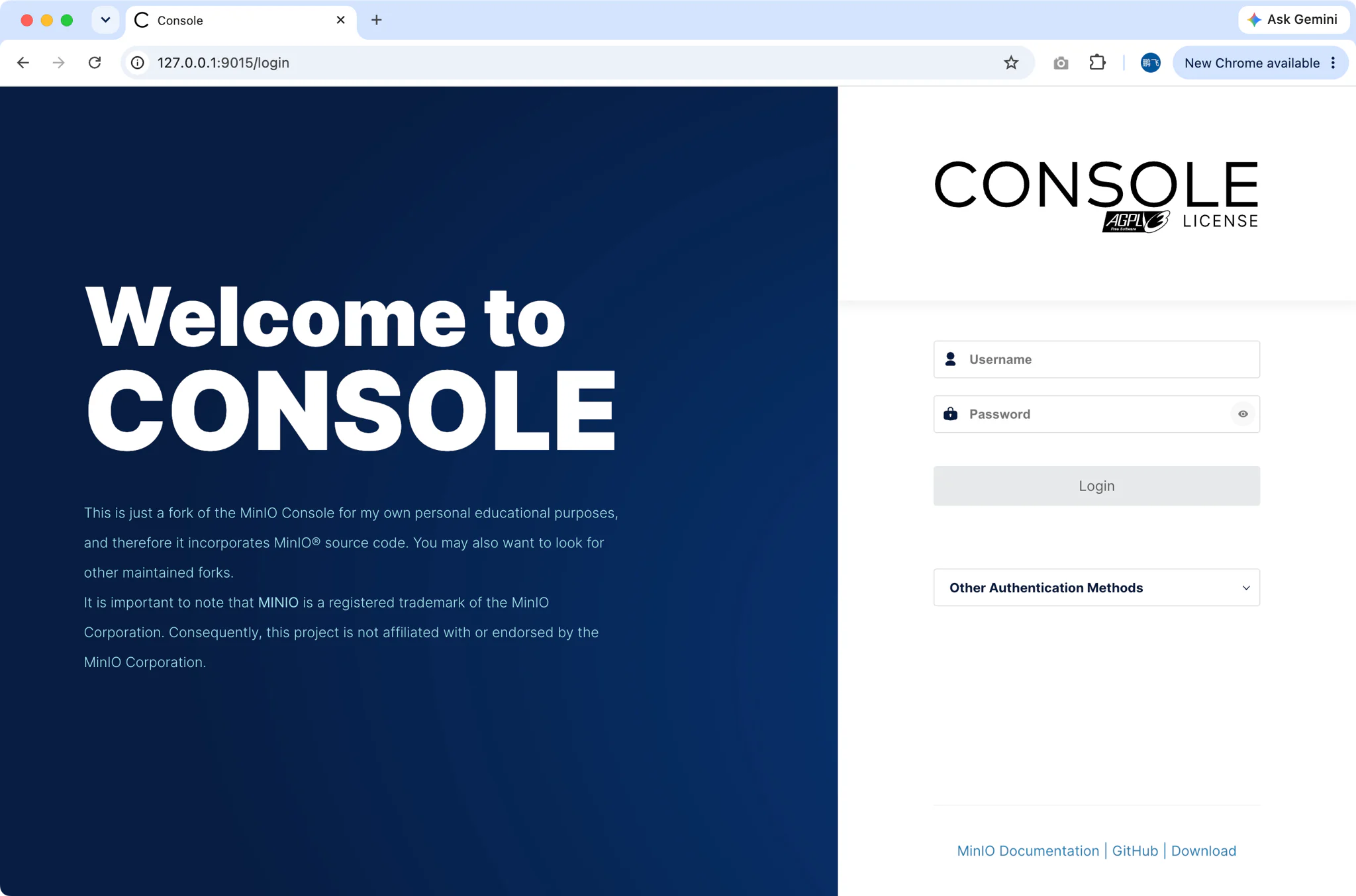 MinIO Console