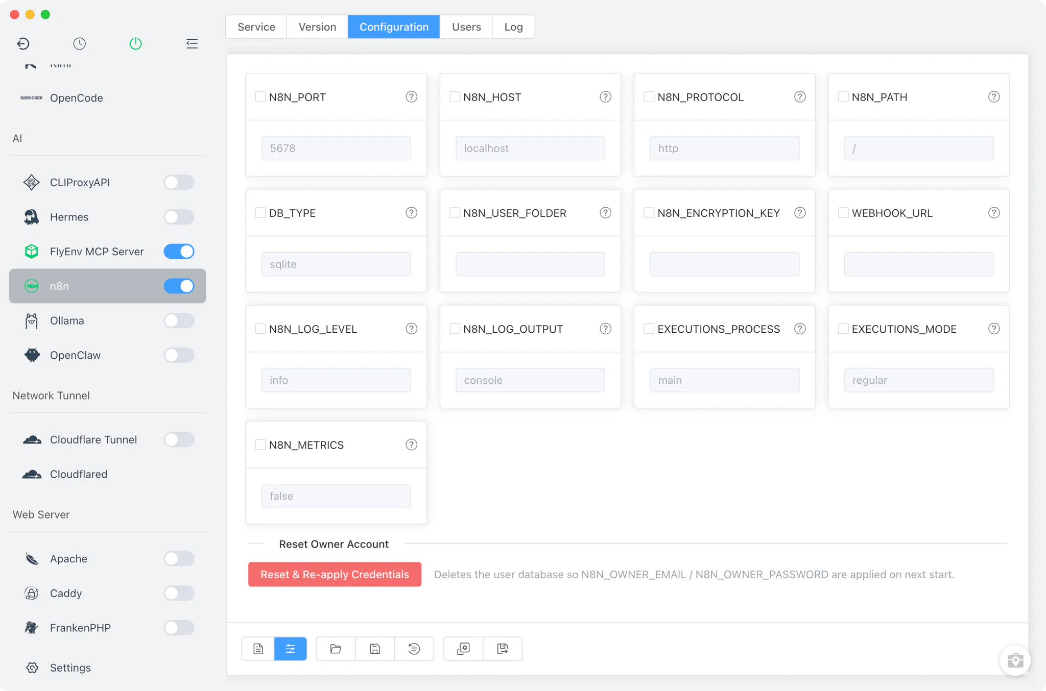 Visual editor for n8n.env environment variables