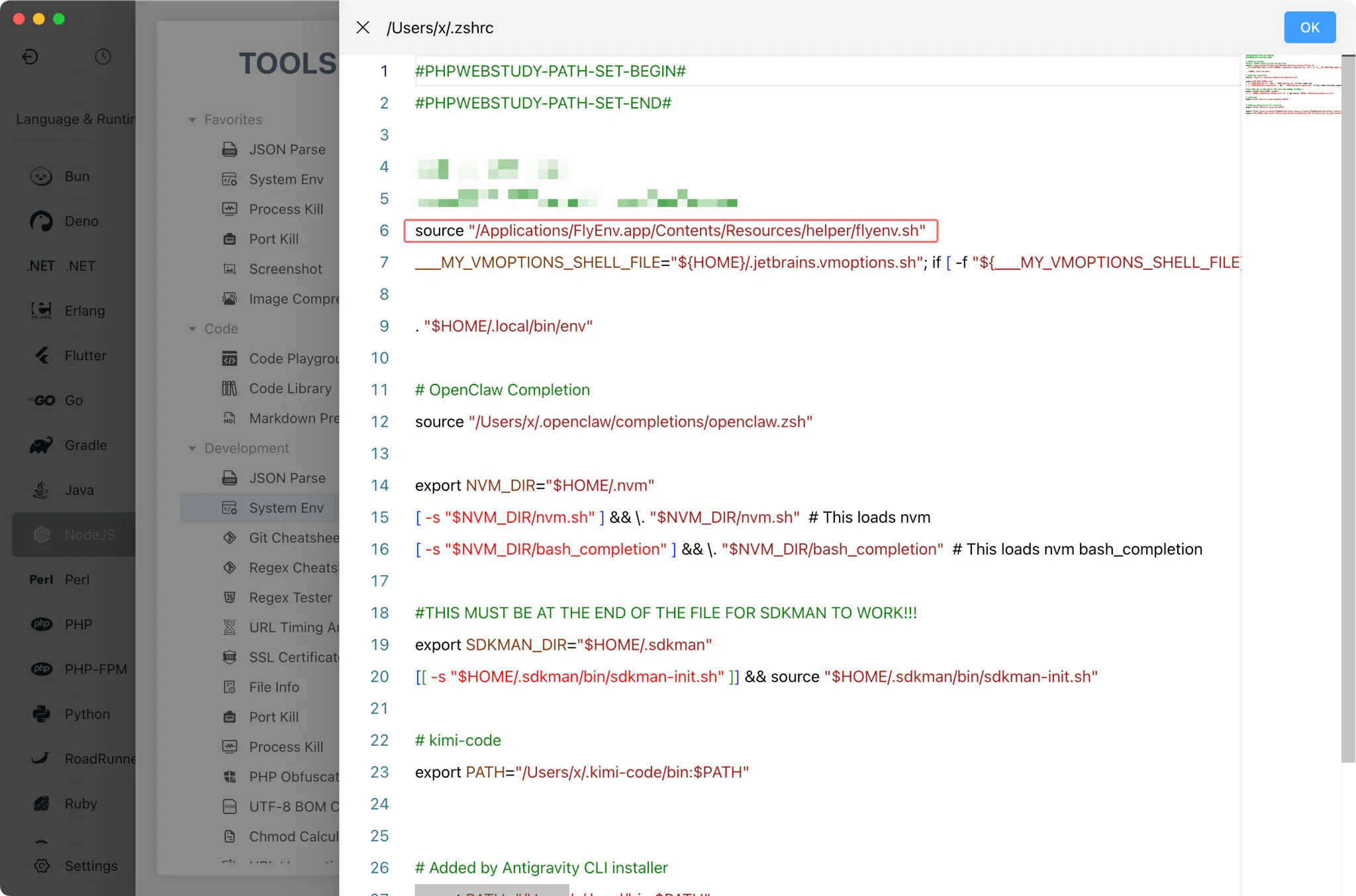 Shell hook loading a project's .flyenv file after changing directory