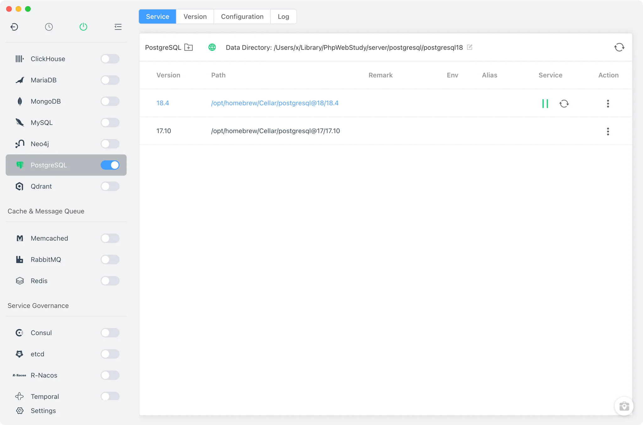 Ringkasan modul PostgreSQL FlyEnv