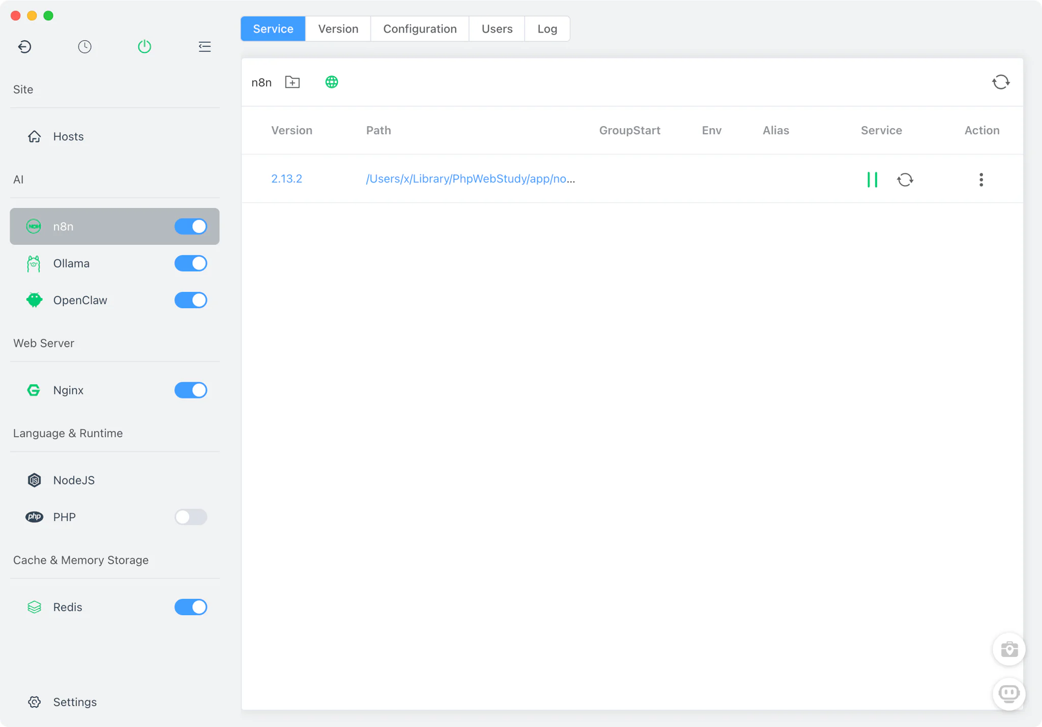 n8n module in FlyEnv